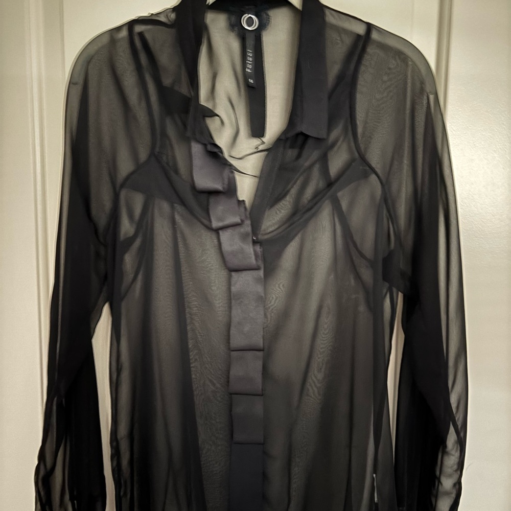 Poleci Black Sheer Blouse